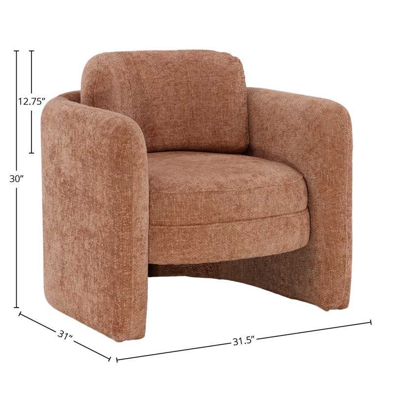 Munson Upholstered Occasional Chair, Ginger, Orange Polyester