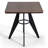 23.62" Square Dining Table With Wood Top And Metal Frame, Modern Industrial, For Home Office, Bistro, Compact For Space Saving, Walnut