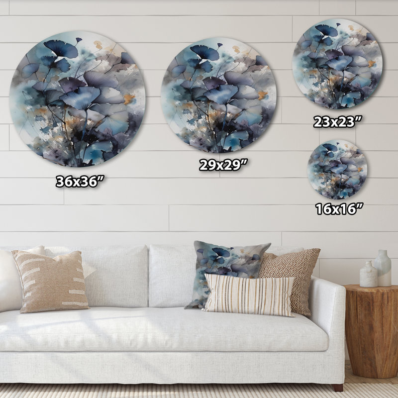 Gebhart - Art floral rond en métal, H 16 po x l 16 po