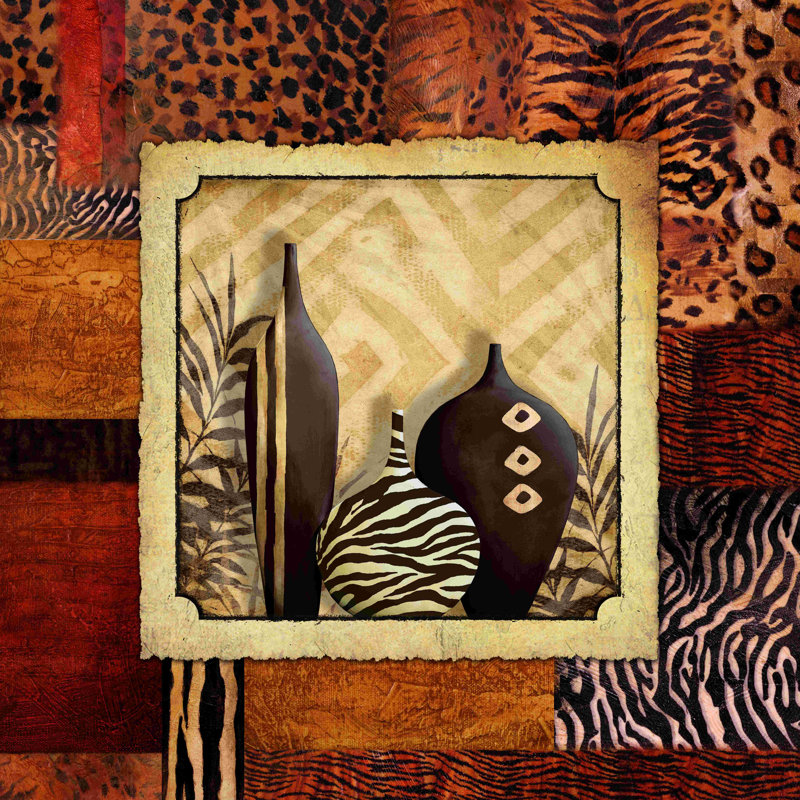 «African Animal Pot Patterns», impression sur toile tendue, H 12 po x l 12 po