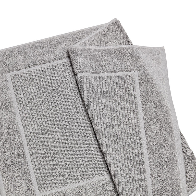 Supreme 100% Cotton Rectangle Bath Mat, Silver