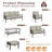 Outdoor Furniture Set with 4" Cushions, 9-Person All-Weather Metal Frame Patio Furniture Set, 7-Piece Outdoor Patio Set with Ergonomic Back Support-713781853