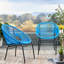 Élégante chaise bleue et stable en fer robuste pour une utilisation extérieure