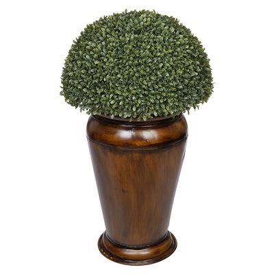 30'' Faux Boxwood Topiary in Metal Vase