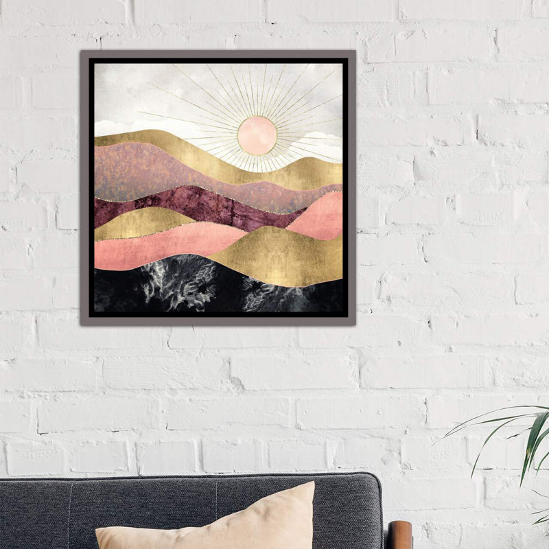 « rosé sun » par spacefrog designs-print, Toile encadrée de bois rustique foncé, H 18 po x l 18 po x P 1,5 po