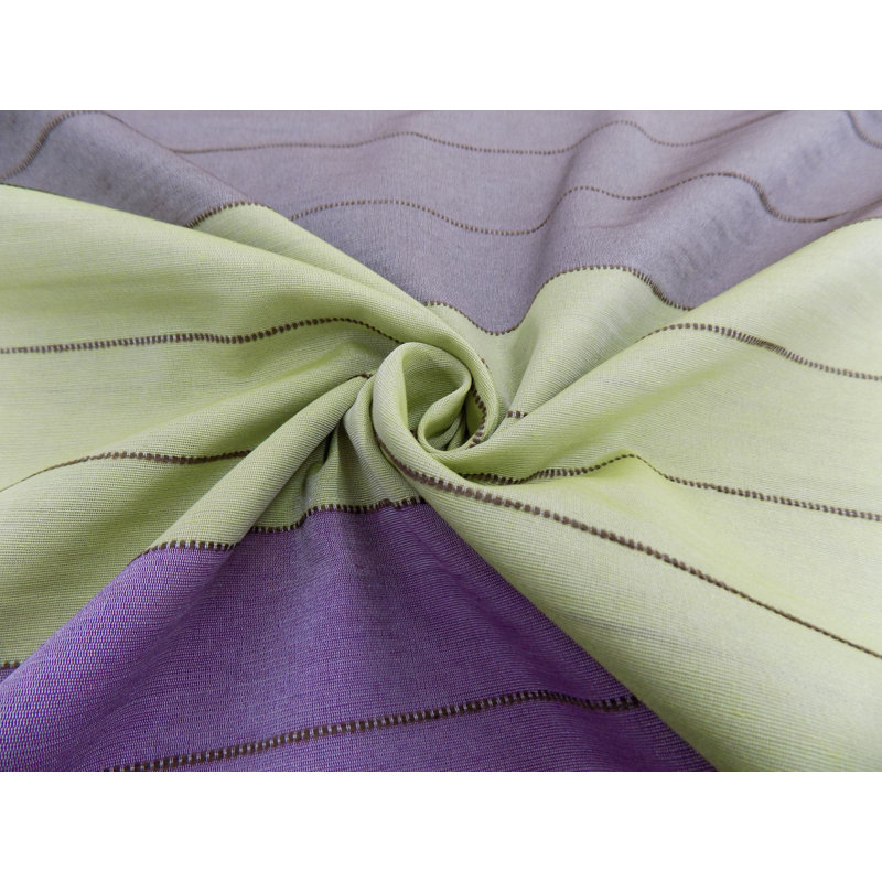 Striped Eyelet Curtain, Purple/Green, 135 W x 175 D cm
