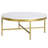 Kymorah 36" Faux Marble And Steel Round Coffee Table-2068666624