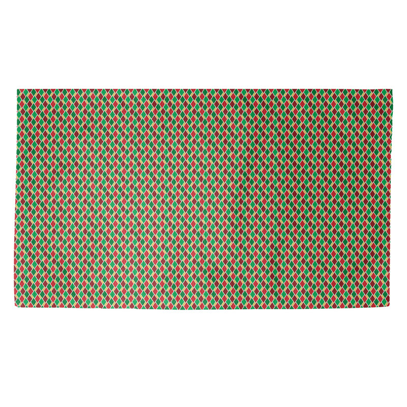 Tapis jaune/vert/rouge fait main, Rectangle 3 pi x 5 pi