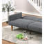 Salon convertible, pieds en bois et dossier en polyfibre gris moderne-1877234923