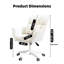 Chaise de bureau blanche avec roulettes et tissu suède