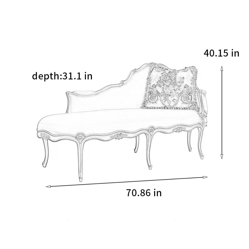 Chaise de luxe exquise, Accoudoir à droite (vu de face)