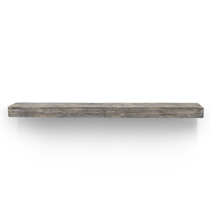 Cleamon Hand Carved Wood Mantel, 54", Gray