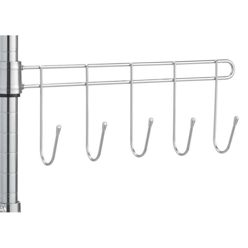 Étagère en fil d'acier NSF à 5 niveaux avec paniers et roues TRINITY EcoStorage Chrome (l 18 po x P 18 po)