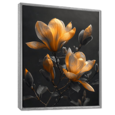 Jaune et noir lumineux, photo de magnolia de luxe - impression d'art mural Magnolias