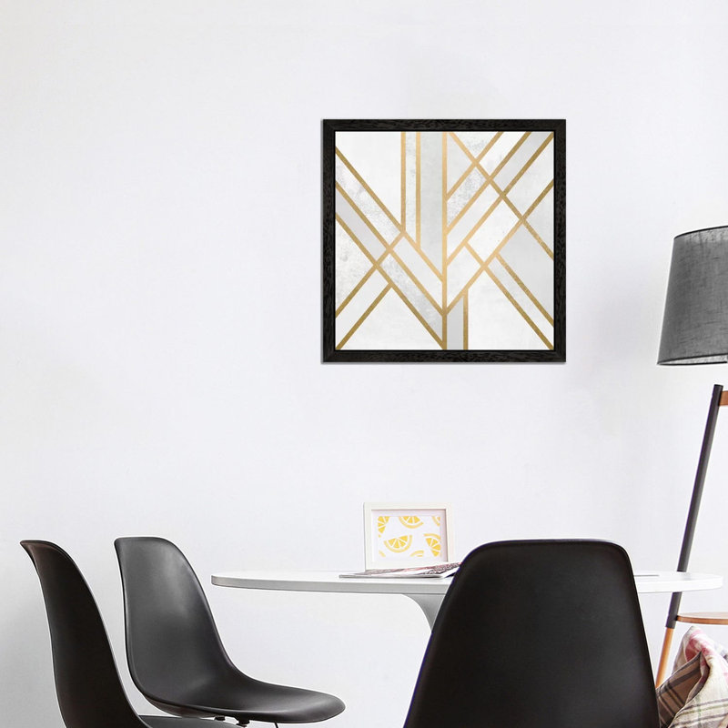 Art Deco Geometry by Elisabeth Fredriksson - Print on Canvas, 45.72 cm H x 45.72 cm W, Black Framed