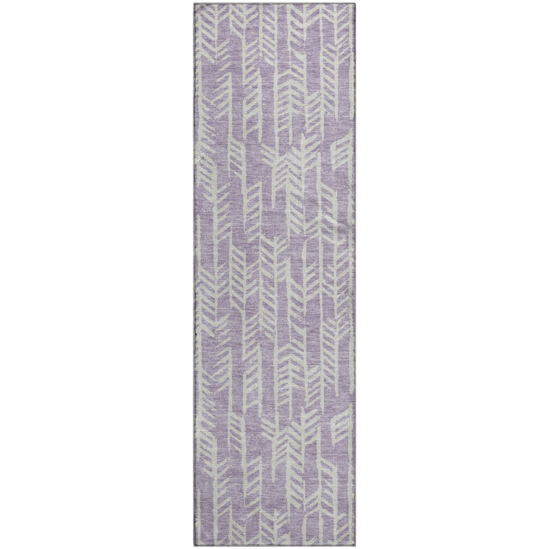 Premium Machine Washable Prisco Lavender Rug, Runner 2'3" x 7'6"