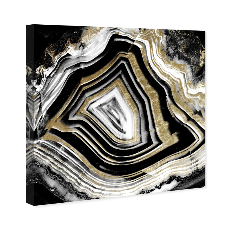 «Abstract Void and Full of Light Geode Crystals», peinture sur toile, Toile tendue, H 40 po x l 40 po