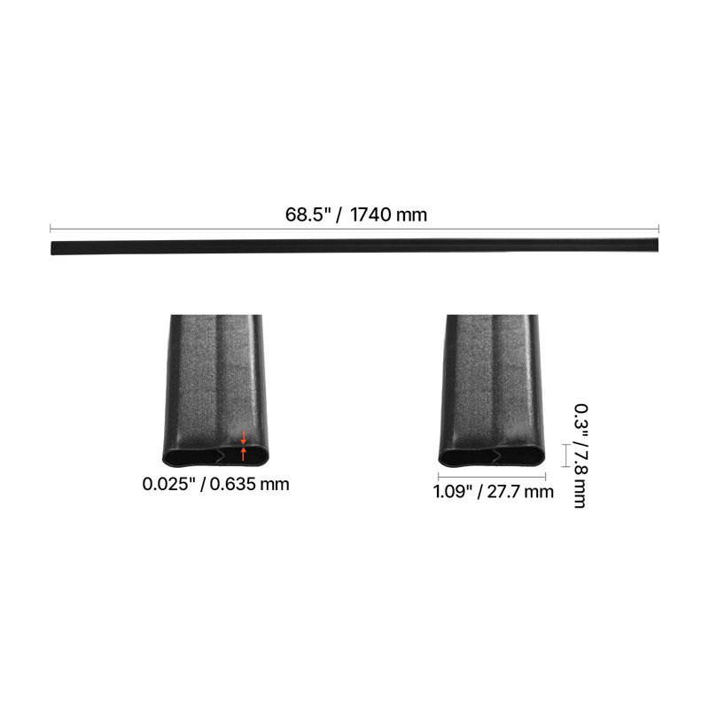 VEVOR Plastic Post Kit / System, Black, 174cm H x 2.8cm W x 0.8cm D