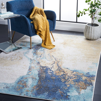 Tapis abstrait bleu / beige Styreman