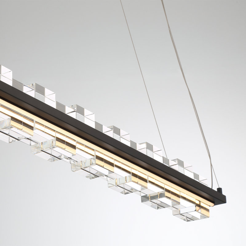 Bruco 2 Light Island Chandelier, Black