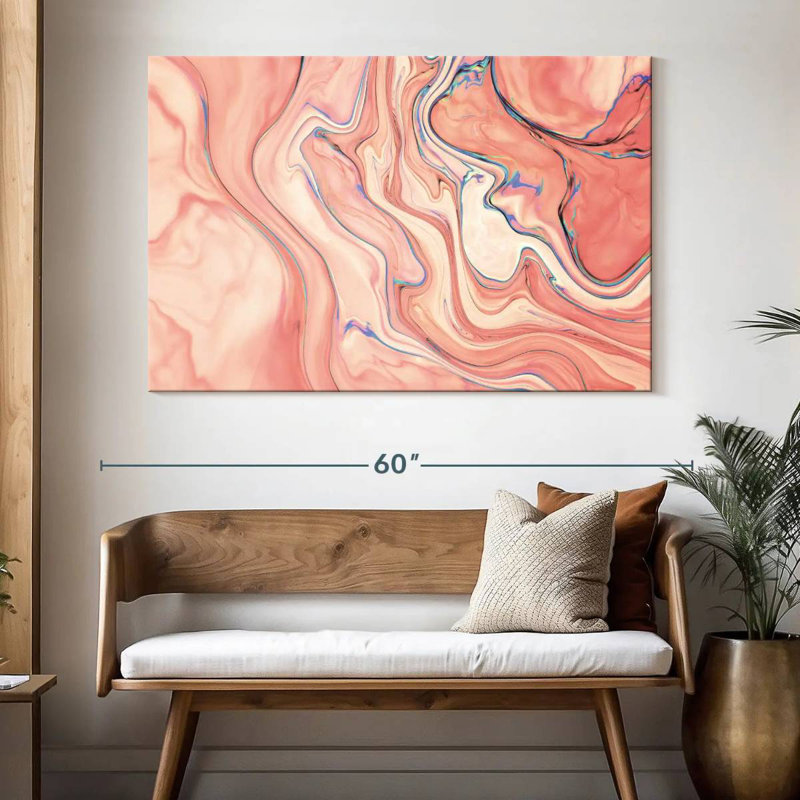 Avery Pink Abstract, 34" H x 51" W