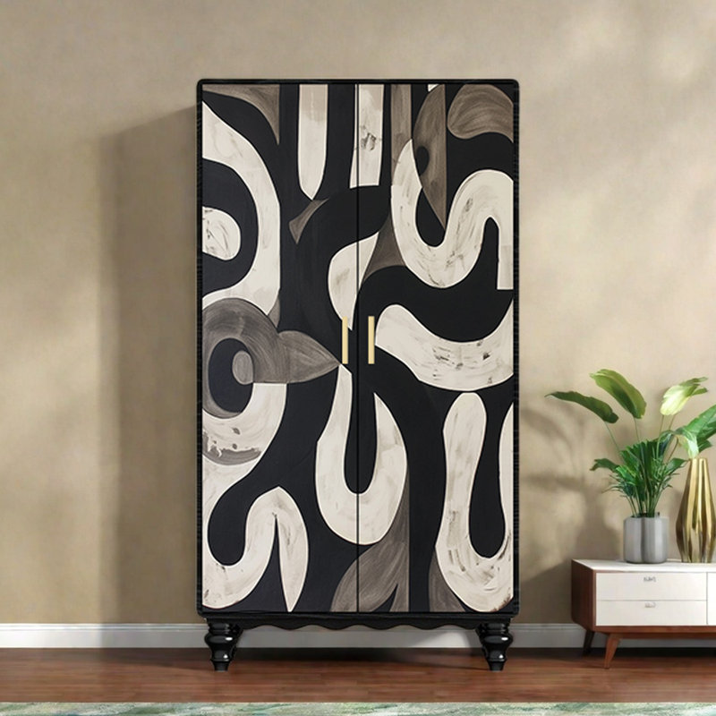 Garde-robe moderne pour chambre double, Noir / blanc