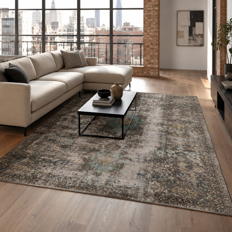 Abstract Cotton and Chenille Flatweave Area Rug, 100 x 200 cm