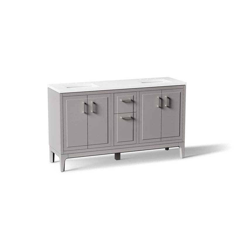 Ensemble de meuble-lavabo 60 po Seer, Mohair gris