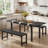 63" Modern 3-Piece Extendable Dining Table Set with Smart-Flip Leaf and 2 Benches, Space-Saving Kitchen Table Set Seats 4-6 for Apartment and Dining Room-651364647
