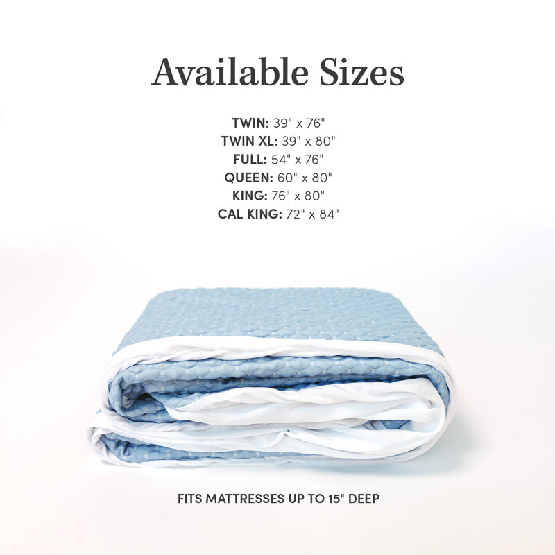 Aere Crystal Blue Cooling Waterproof Queen Mattress Protector