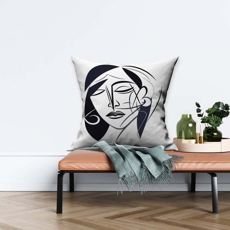 Abstract Face - Shapes Figurative – Throw Pillow Cover Only, Double-Sided Print, Insert Not Included