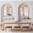 Distressed Solid Wood Arch Mirror-1408279536