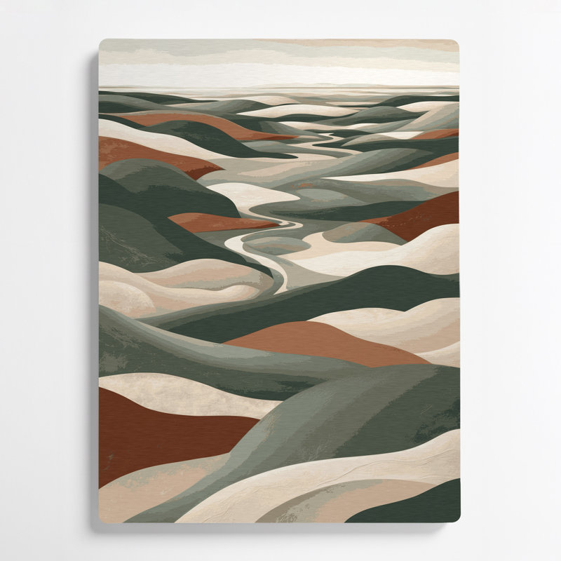 Art mural abstrait en métal beige 97, H 16 po x l 20 po