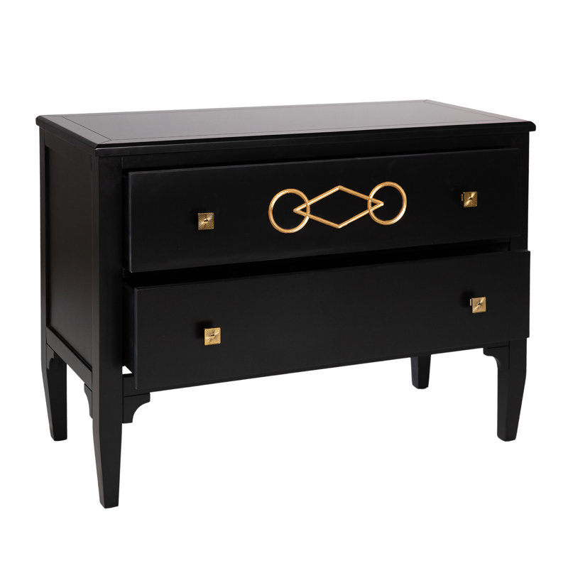 Zion Solid Wood 2 - Drawer Accent Chest, Tricorn Black