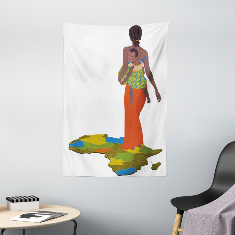 Tapisserie africaine en polyester, H 60 po x l 40 po
