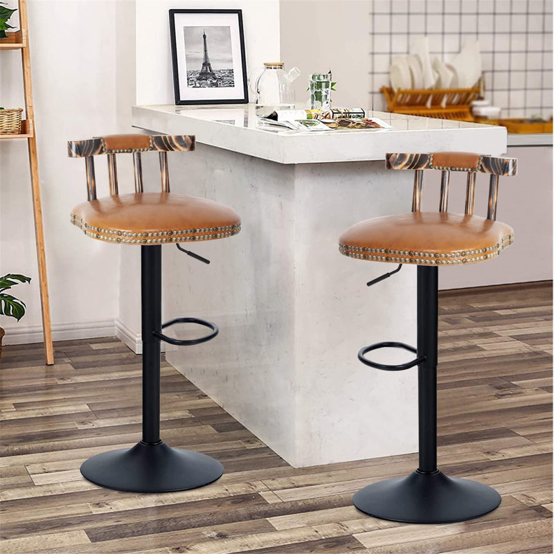 Swivel Upholstered Adjustable Height Counter Stool