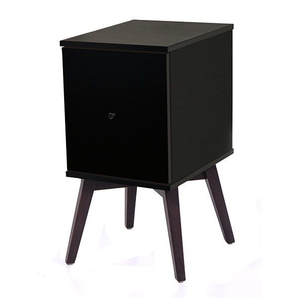 Holzheimer 35.2cm W Manufactured Wood Bedside Table, Black