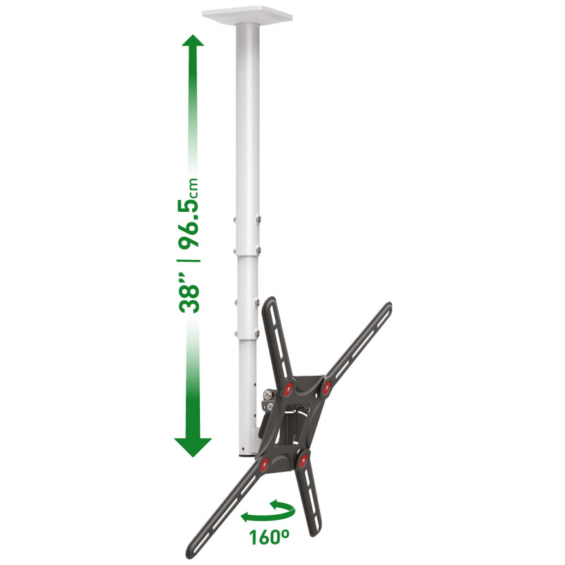 Support à bras articulé / extensible blanc Barkan pour écrans de plus de 50 po, peut supporter jusqu'à 88 lb.