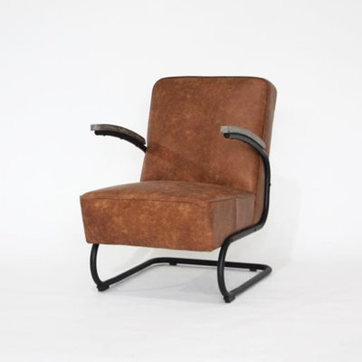 Fauteuil en cuir Cushman