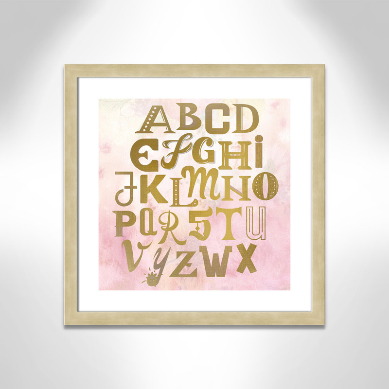 Abc Pink ', impression sur papier, Encadré plat champagne, H 22,5 po x l 22,5 po x P 0,6 po