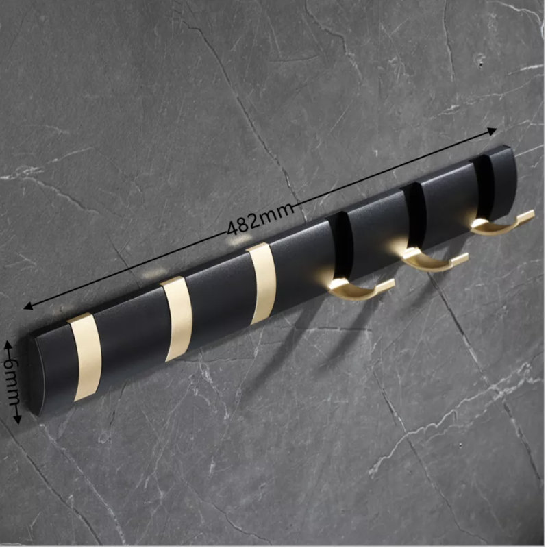 Kruetzen Aluminium 6 - Hook Coat Rack, Grey