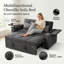 Canapé-lit convertible 65 po 3-en-1, canapé-lit coulissant avec table d'appoint pivotante à 360 °, canapé moderne revêtu de velours chenille, canapé peu encombrant pour salon, appartement et chambre d'amis, noir-130841210