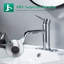 Robinet de lavabo de salle de bain moderne, poignée simple, avec trop-plein, robinet en acier inoxydable-115666263