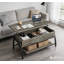 Table basse à plateau relevable en bois manufacturé avec base en acier Buser-63210572