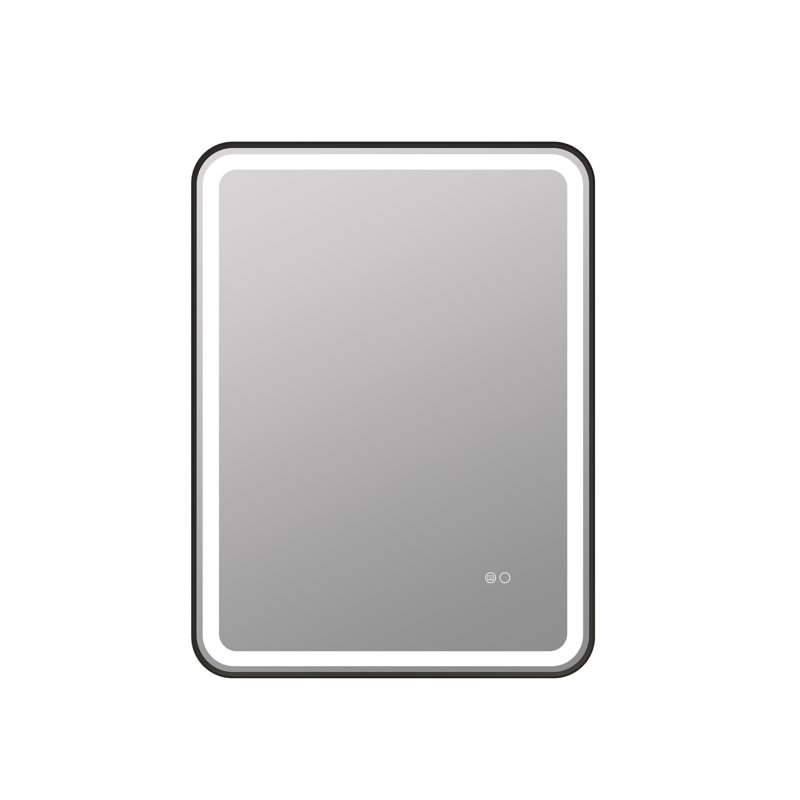 Morrisania Wall Mounted Bathroom Framed LED Mirror With Anti- Fog,Memory Function And Touch Sensor, 32" x 24", Matte Black