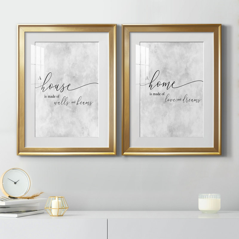 White, 24" H x 18" W x 1" D, Gold Framed Paper