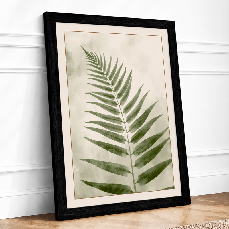 Delicate Fern Study Botanical - Framed Print, Black, A3 - 42.0 x 29.7 cm
