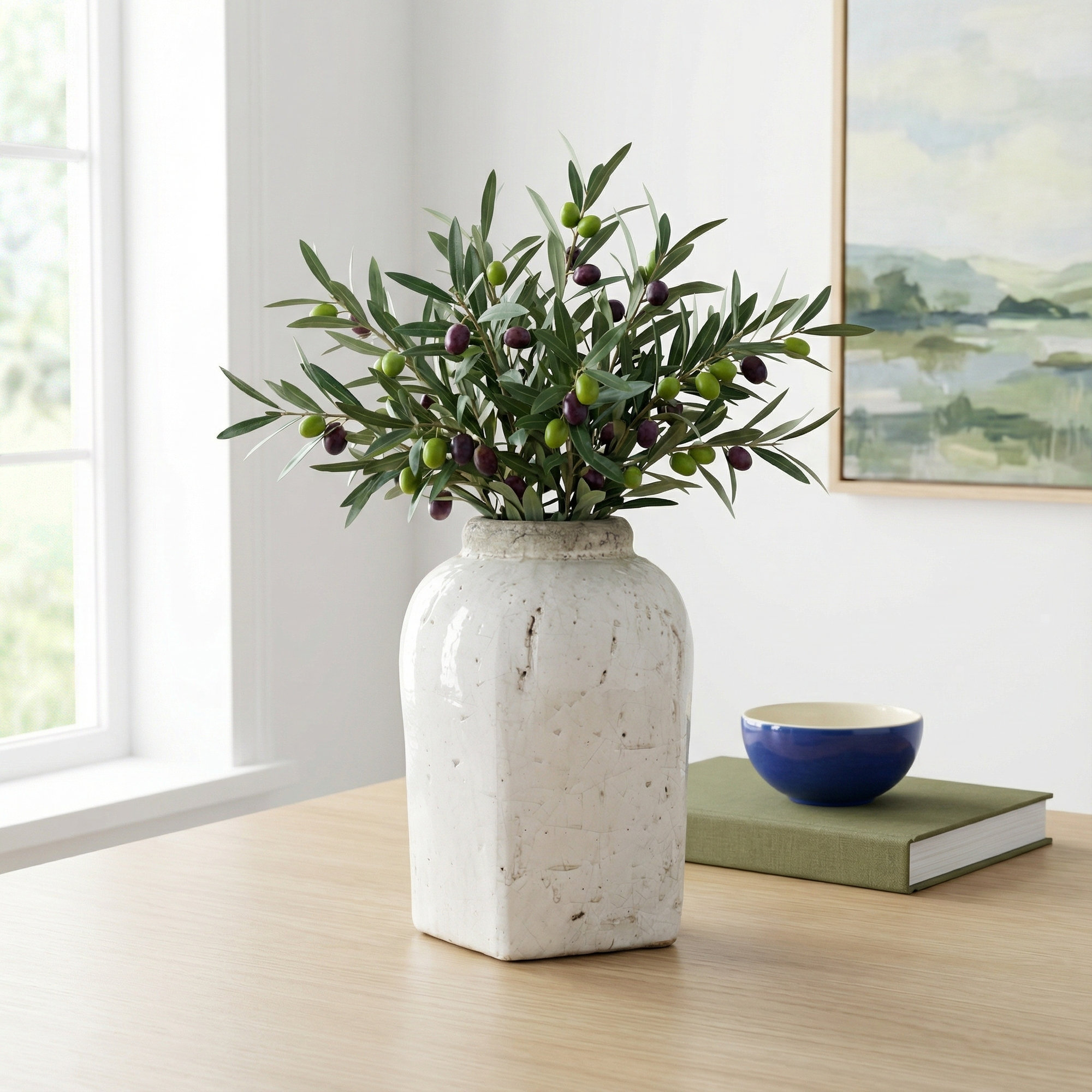 Stoneware Table Vase, 15" H x 11.5" W x 11.5" D