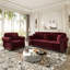 Canapé Chesterfield rembourré en velours avec garniture cloutée et accoudoirs roulés, canapé de style Mid-Century moderne capitonné, comprenant 1 repose-pieds-420347980