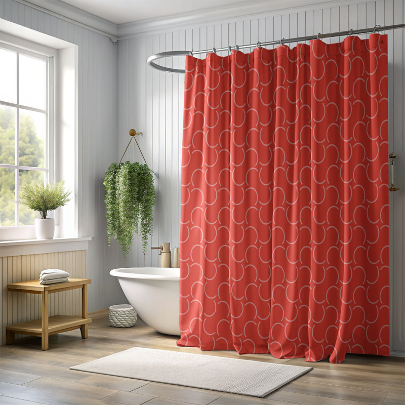 Rideau de douche 1 pièce, H 74 po x l 35 po, Orange